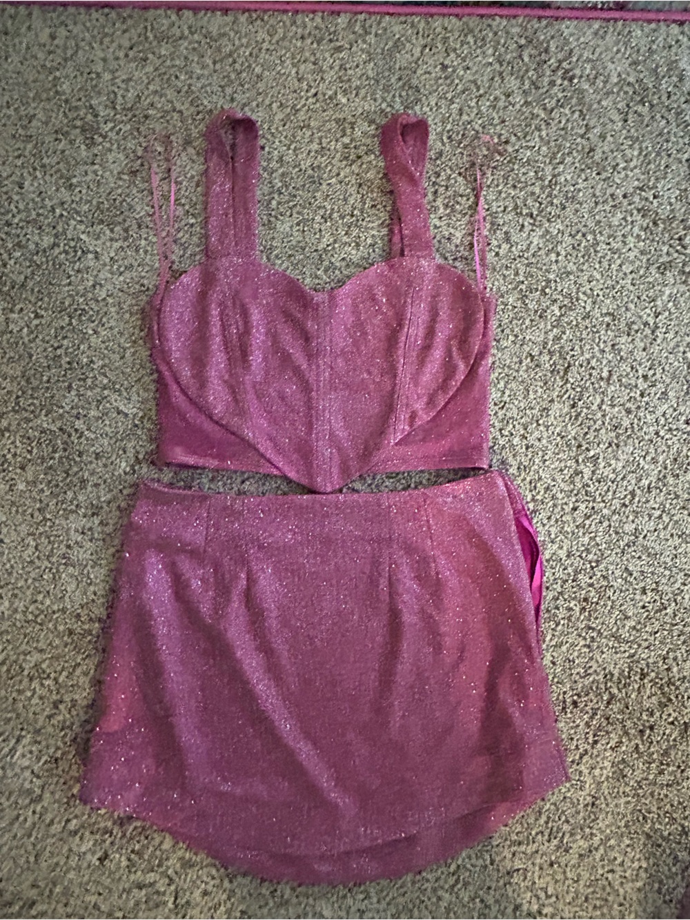 Sparkle Pink Crop Bustier Top - Women
